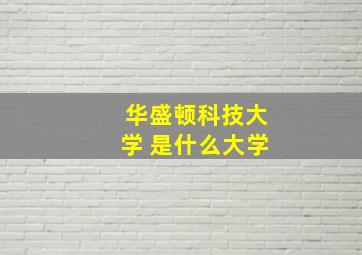 华盛顿科技大学 是什么大学